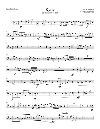 Kyrie from W. A. Mozart's Requiem, K.626. FULL ADVANCED CHILDREN ORCHESTRA. PARTS ONLY. (arr. Laura C. Quijada Ortíz)