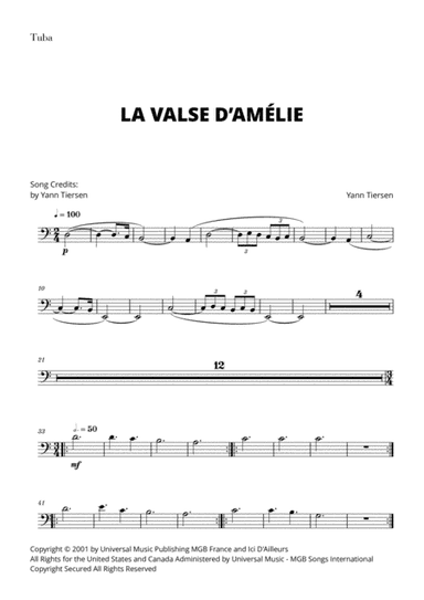 La Valse D'amelie (arr. Cadenza Editions)