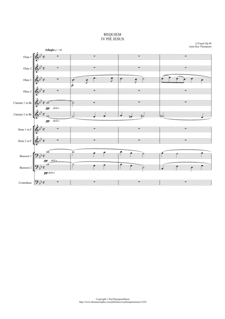 Fauré: Requiem Op.48 IV Pie Jesu - symphonic wind/bass (arr. Ray Thompson)