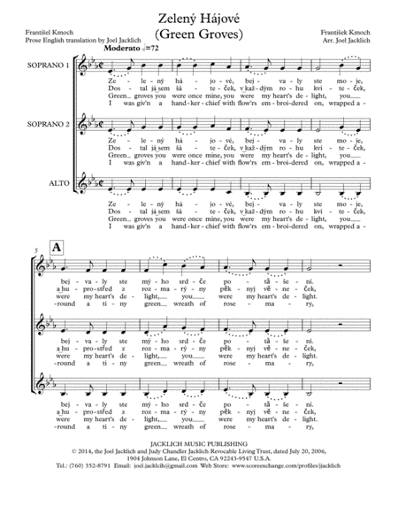 Zelený Hájové - Green Groves (Folk Song) (arr. Joel Jacklich (ASCAP))