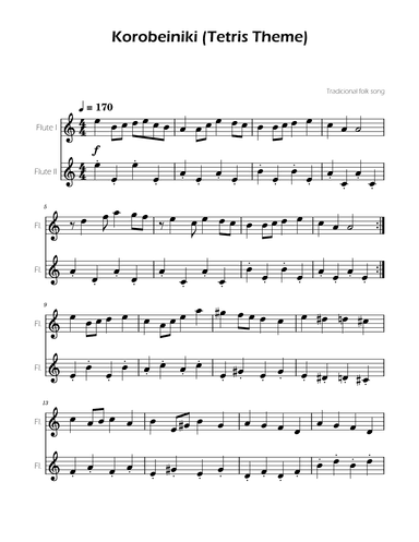 Tetris Theme for Flute Duet (arr. Ygor Nunes)