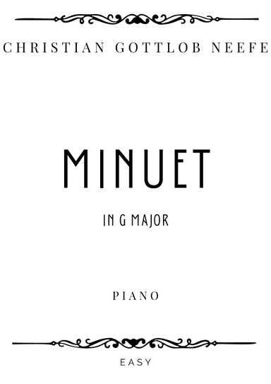 Neefe - Minuet in G Major - Easy (arr. Piacere Music Sheets)