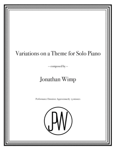 Variations on a Theme for Solo Piano