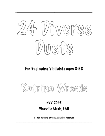 24 Diverse Duets for Beginning Violinists ages 8 to 88