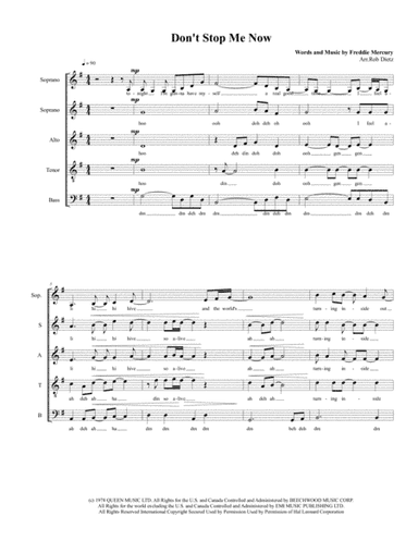 Don't Stop Me Now (arr. Rob Dietz)