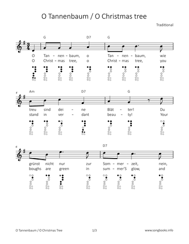 O Tannenbaum / O Christmas tree (arr. songbooks.info)