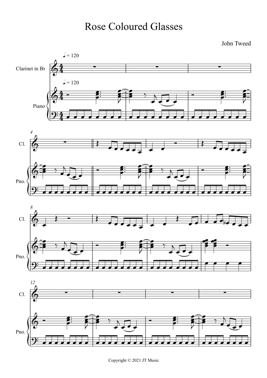 Rose Coloured Glasses for Clarinet and Piano