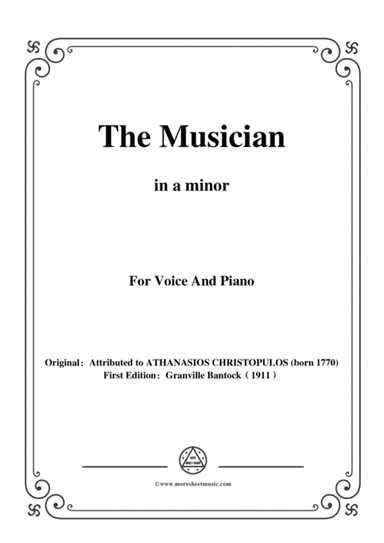 Bantock-Folksong,The Musician,in a minor,for Voice and Piano (arr. MSM)