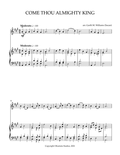 COME THOU ALMIGHTY KING FOR FULL ORCHESTRA