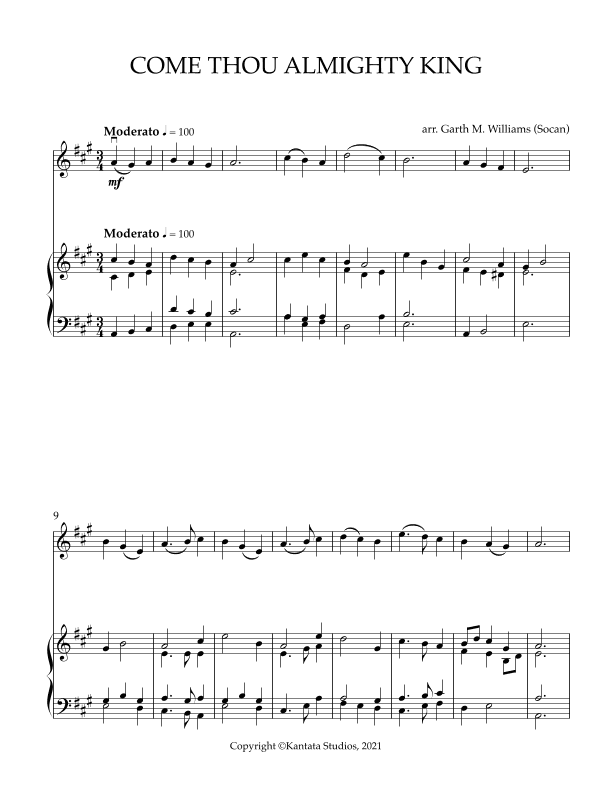 COME THOU ALMIGHTY KING FOR FULL ORCHESTRA
