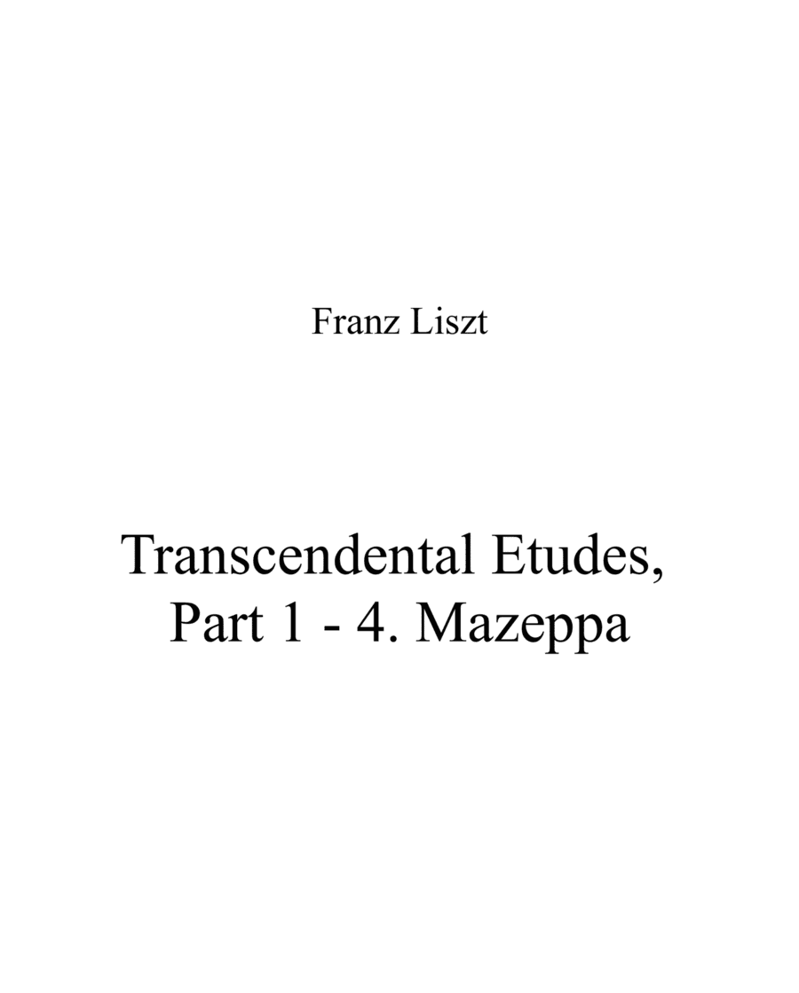Franz Liszt - Transcendental Etudes, Part 1 - 4 Mazeppa (arr. Patrizia Luraschi)
