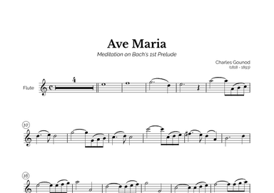 Ave Maria (Charles Gounod) for Easy Flute (arr. Marcos Soares)