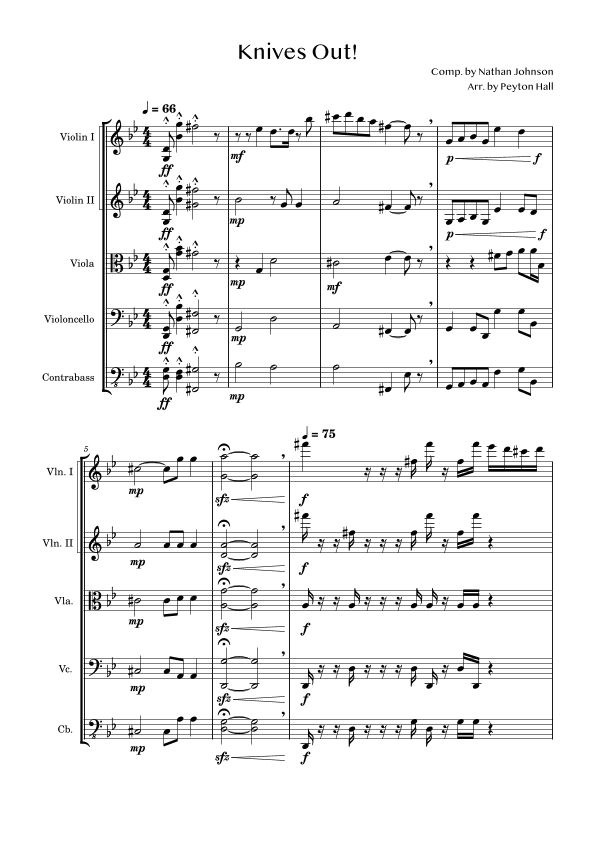 Knives Out (arr. Peyton Hall)
