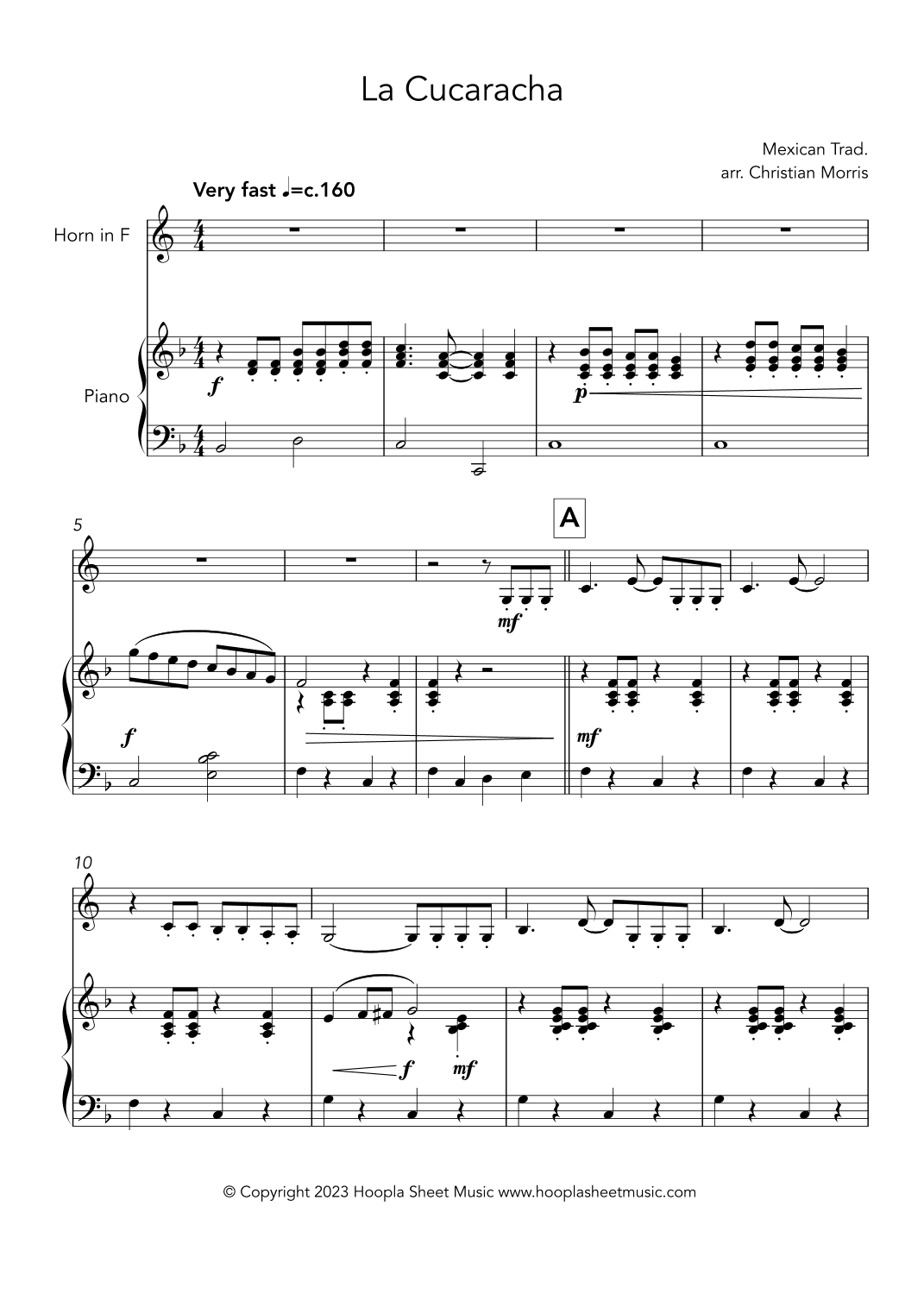 La Cucaracha (arr. Christian Morris)