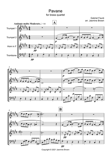 Pavane - Brass Quartet (arr. Jasmine Brown)