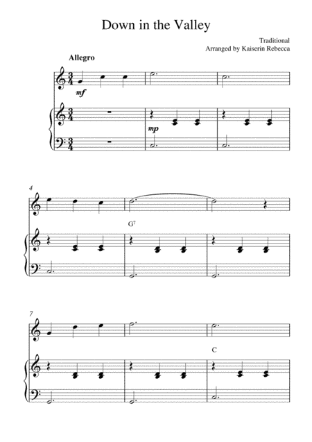 Down in the Valley (arr. Kaiserin Rebecca)