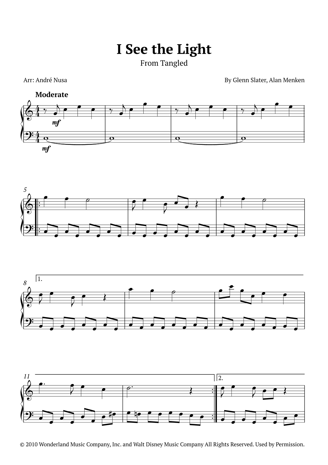 I See The Light (arr. André Nusa)