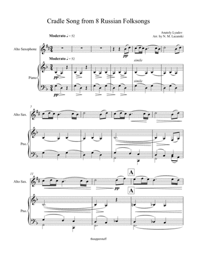 Cradle Song from 8 Russian Folksongs (arr. Nick Lacanski)