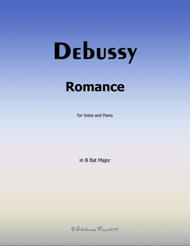 Romance, by Debussy, in B flat Major (arr. Editions Dao)