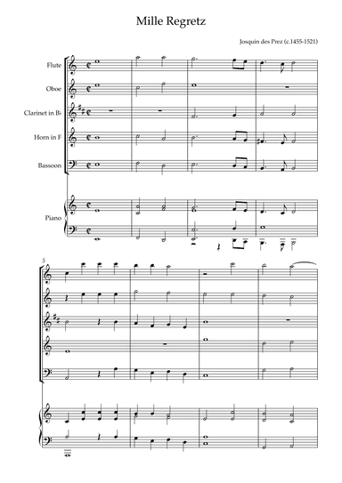 Mille Regretz (arr. Karen Gueiros)