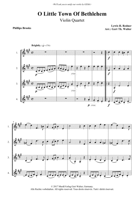 O Little Town Of Bethlehem (arr. Gert Th. Walter)