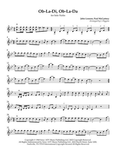 Ob-la-di, Ob-la-da (arr. J. Diggins)