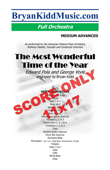 The Most Wonderful Time Of The Year - Score Only (arr. Bryan Kidd)