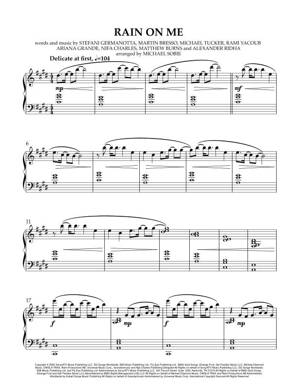 Rain On Me (arr. Michael Sobie)