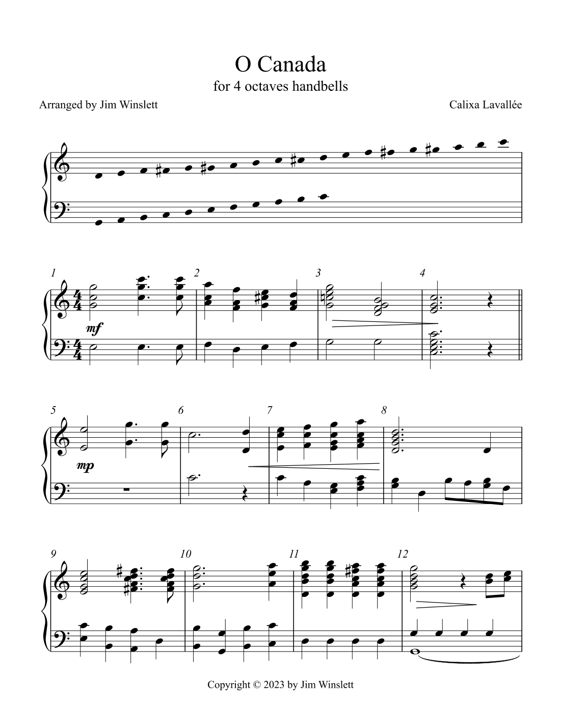 O Canada (4 Oct) (arr. Jim Winslett)