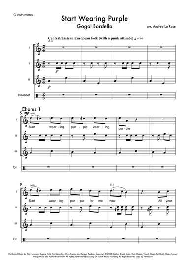 Start Wearing Purple (arr. Andrea La Rose)