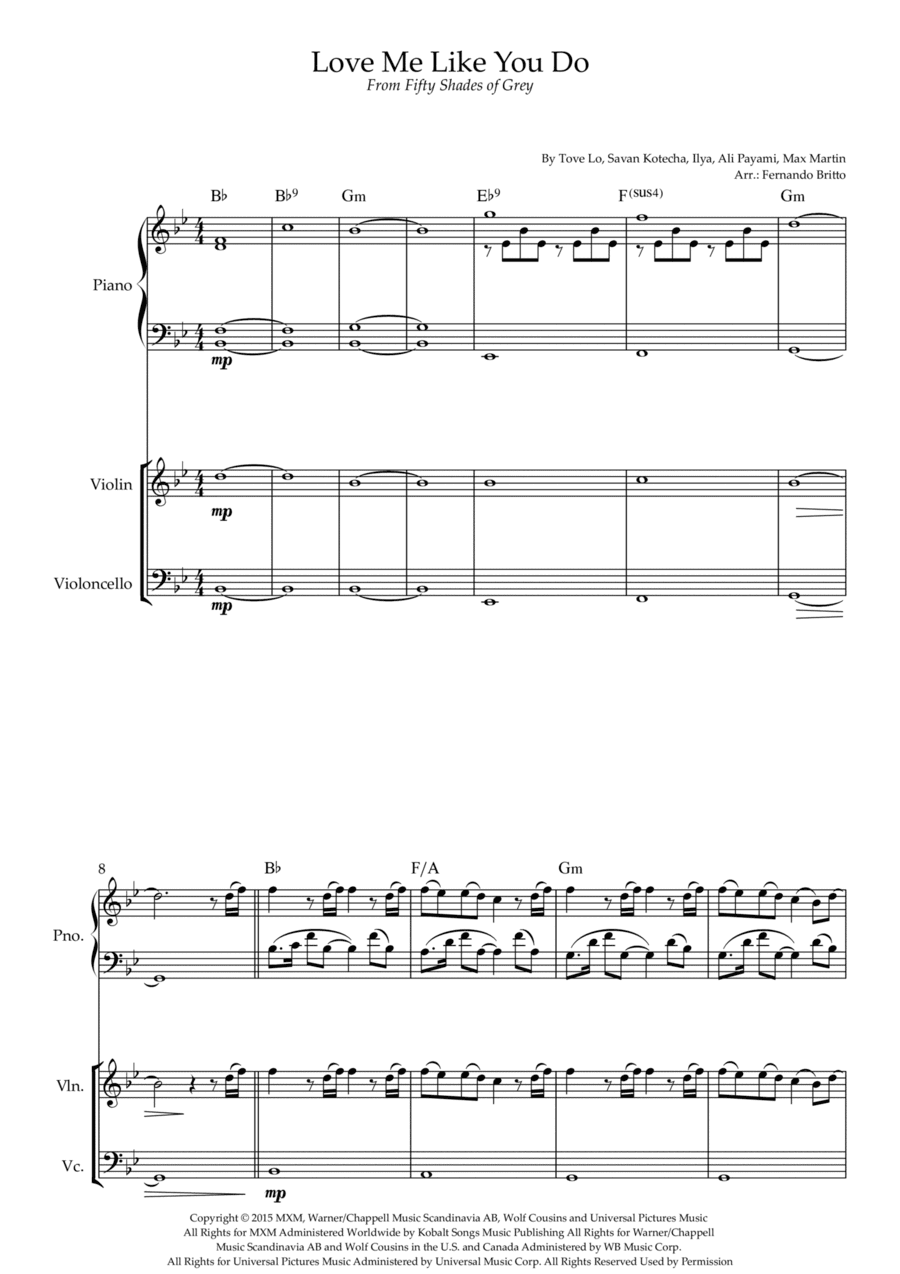 Love Me Like You Do (arr. Fernando Britto)
