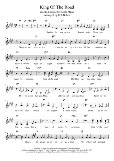 King Of The Road (arr. Rob Bullen)