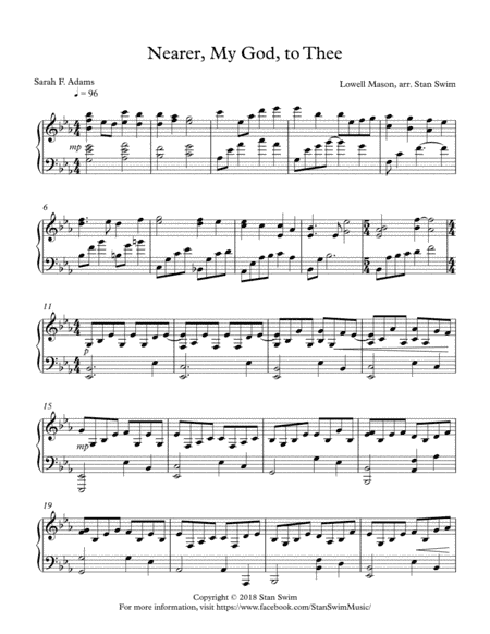 Nearer, My God, to Thee (piano solo) (arr. Stan Swim)