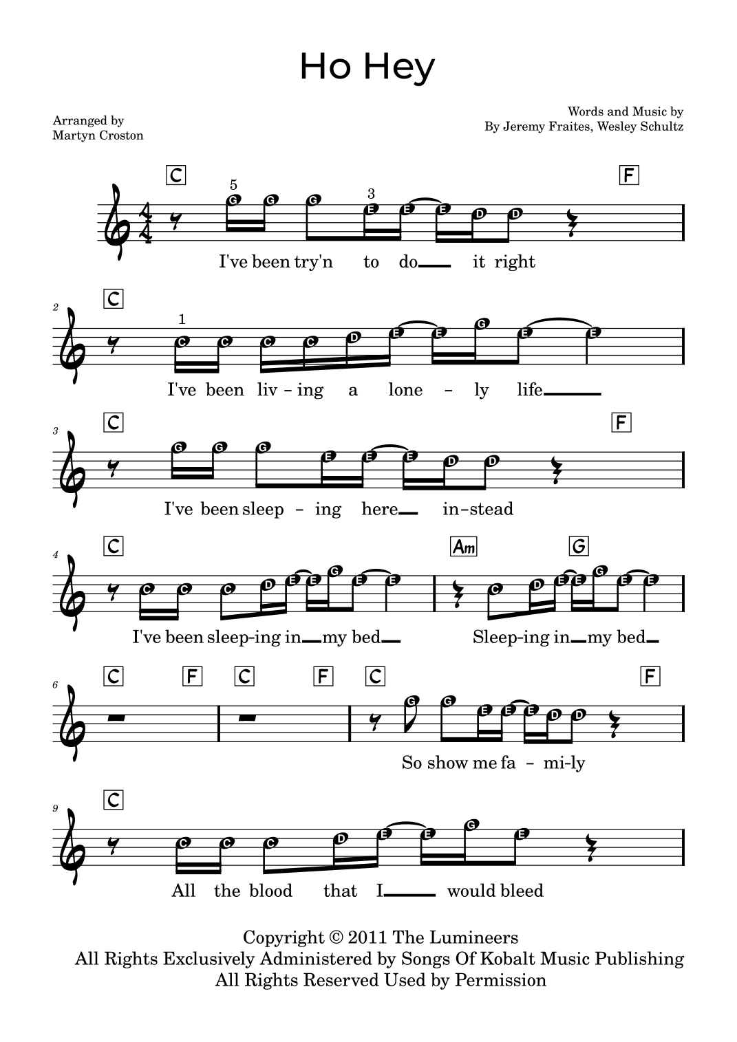 Ho Hey (arr. Martyn Croston)