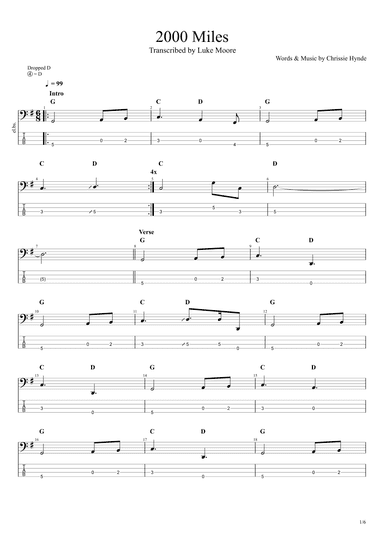 2000 Miles (arr. Luke Moore)