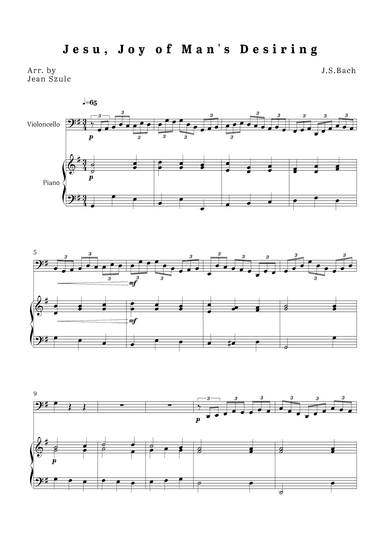Jesu, Joy of Man's Desiring (arr. Jean Szulc)