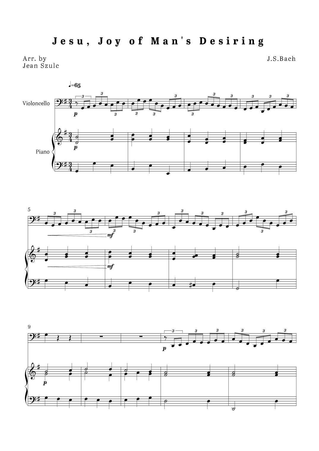 Jesu, Joy of Man's Desiring (arr. Jean Szulc)