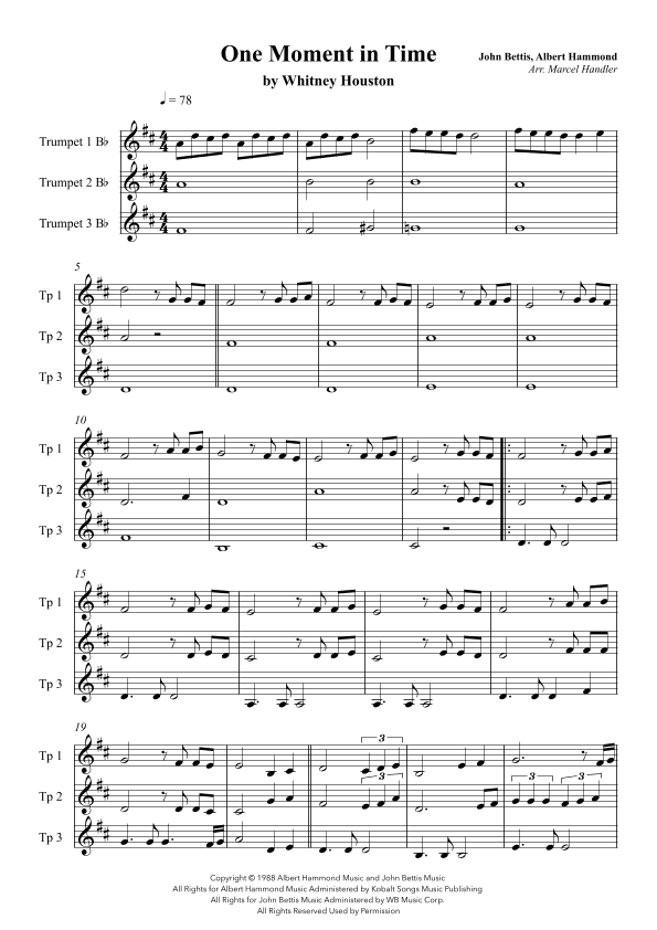 One Moment In Time (arr. Marcel Handler)