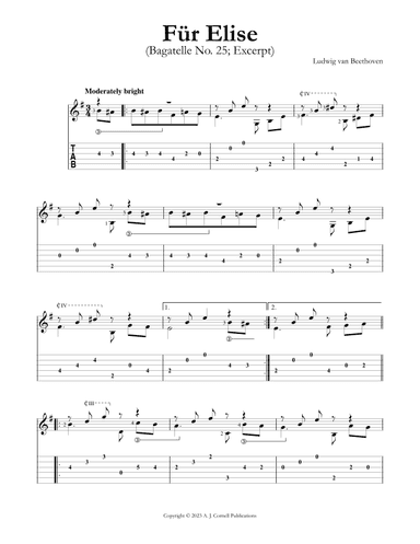 Fu¨r Elise (Bagatelle No. 25) (arr. Mark Phillips)