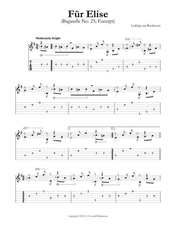 Fu¨r Elise (Bagatelle No. 25) (arr. Mark Phillips)