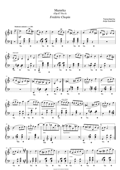Mazurka Op. 67 No. 4 (arr. Antje Günther)