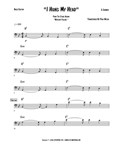 I Hung My Head (arr. Accubass)