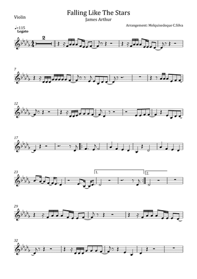 Falling Like The Stars (arr. Melquisedeque C.Silva)