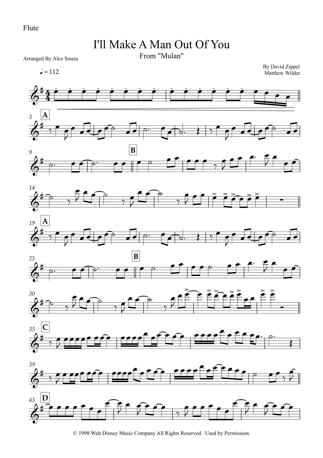 I'll Make A Man Out Of You (arr. Alex Souza)