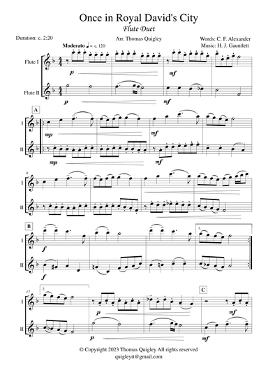 Once in Royal David's City (arr. Thomas Quigley)