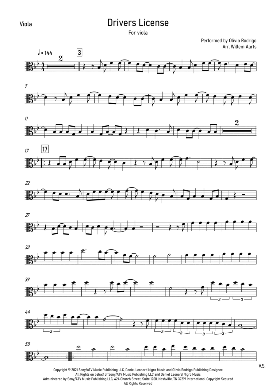 Drivers License (arr. Willem Aarts)