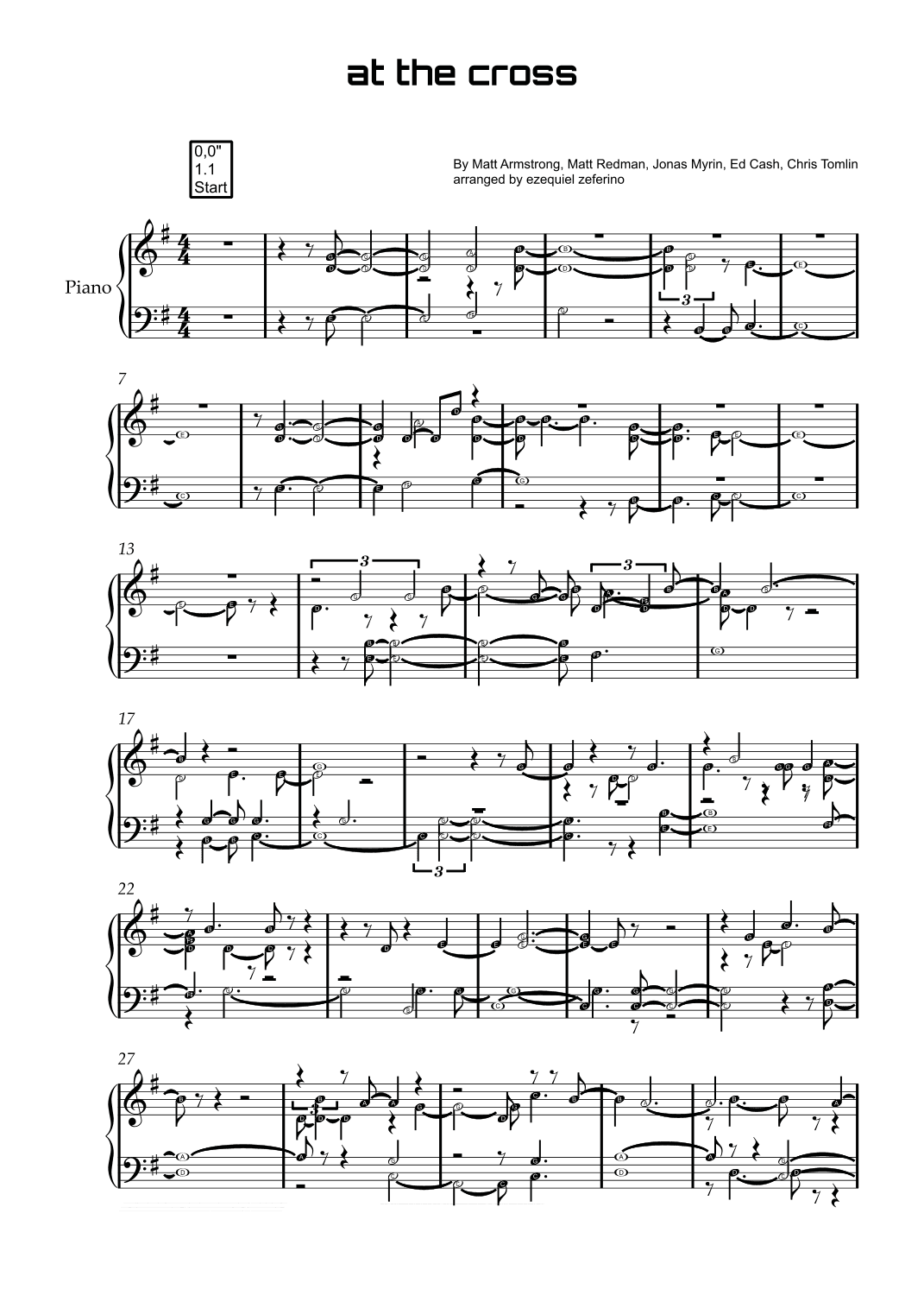 At The Cross (love Ran Red) (arr. by ezequiel zeferino)