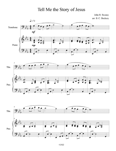Tell Me the Story of Jesus (Trombone Solo with Piano Accompaniment) (arr. B. C. Dockery)