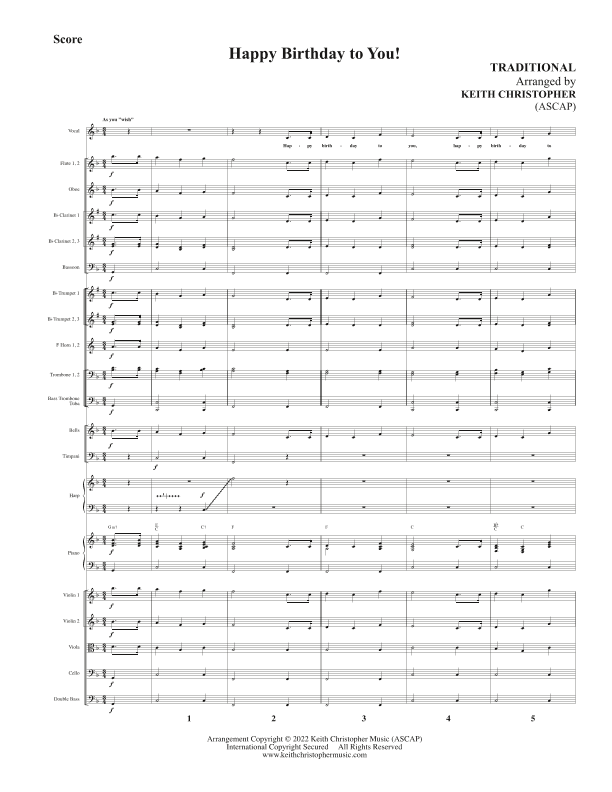 Happy Birthday to You! (arr. Keith Christopher)