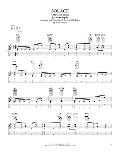 Solace (By Scott Joplin) for Fingerstyle Ululele (arr. Larry Preece)